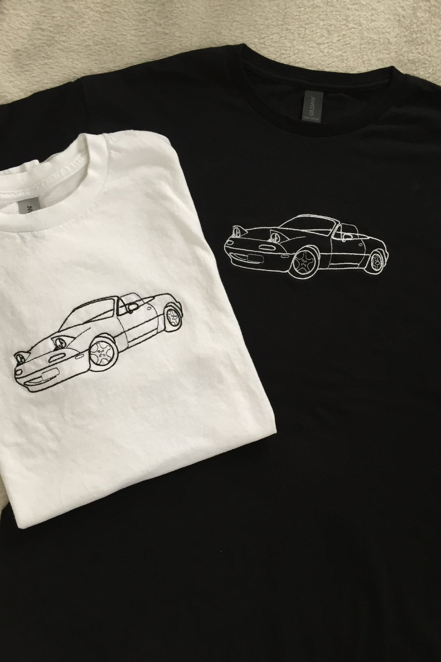 custom t-shirt voertuig omlijning