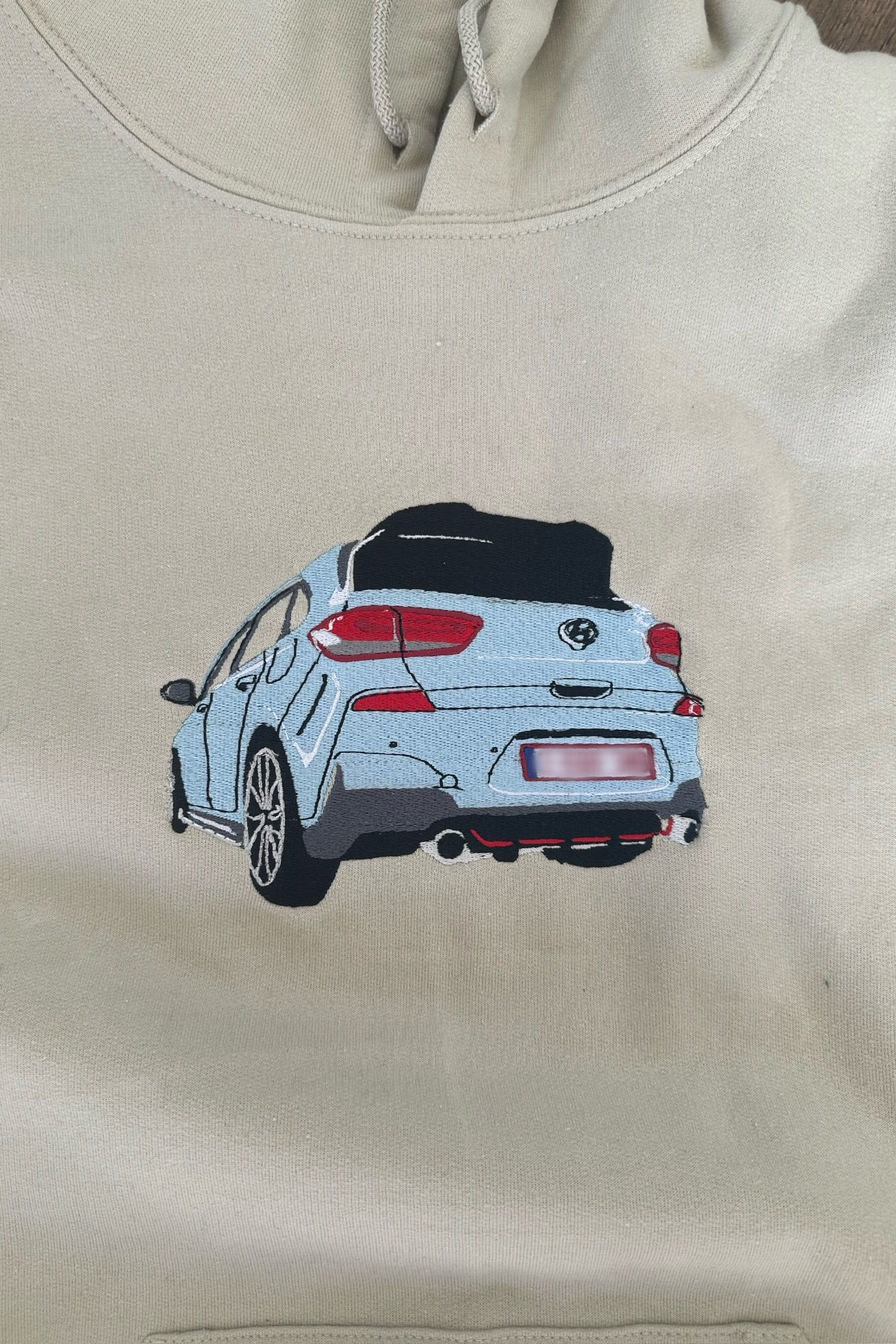 hoodie custom voertuig 13x18 cm